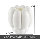 Axyaa White Resin Vase Petal Ornament Artistic Flower Vessels Decor Dried Flower Vases
