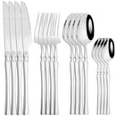 Axyaa Golden Mirror 16Pcs Stainless Steel Cutlery Set - Western Silverware Flatware