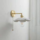 Axyaa Nordic LED Wall Light Pull Chain Switch Ceramic Copper Fixtures