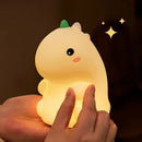 Dino Silicone Night Light by Axyaa: USB Rechargeable, Timer, Kids Room Decor