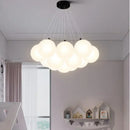 LED Chandeliers Milk White Glass Ball Pendant Lamps by Axyaa for Home Lighting Decor