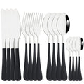 Axyaa 16-Piece Stainless Steel Cutlery Set - Silverware Spoon Knife Fork Tableware
