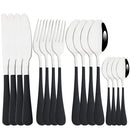Axyaa 16-Piece Stainless Steel Cutlery Set - Silverware Spoon Knife Fork Tableware