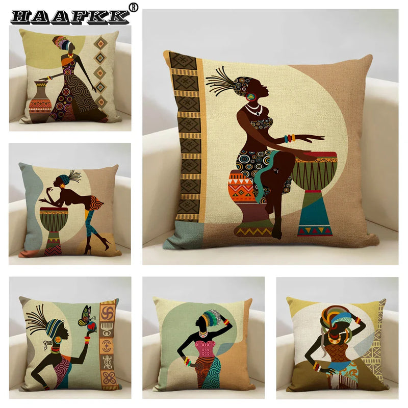 Axyaa African Ladies Decorative Pillow Case for Fashionable Home Decor