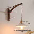 Axyaa Nordic LED Wall Sconce Walnut Copper Stair Light - Modern Home Decor