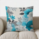 Axyaa Blue & White Floral Pattern Pillow Cover for Sofa Bedroom Car