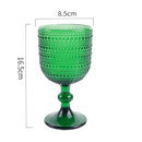Axyaa Spiral Floral Embossed Goblet Set - 300ml Vintage Wine Glasses Cozy Collection