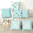 Axyaa Mint Green Geometric Print Lumbar Pillowcase