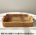Axyaa Living Room Tray Fruit Basket Bread Plate Snack Basket Woven Wedding Plate
