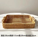 Axyaa Living Room Tray Fruit Basket Bread Plate Snack Basket Woven Wedding Plate