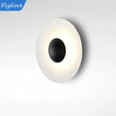 Axyaa Circular Wood Grain LED Wall Lamp for Modern Living Room Lighting