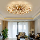 Axyaa Crystal Leaf LED Chandelier: Nordic Modern Luxury for Bedroom and Restaurant