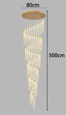 Axyaa Crystal Chandelier Stair Pendant Lamp Living Room Pendant Lights