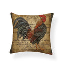 Axyaa Watercolor Rooster Pattern Pillowcase Home Decor Throw Cushion Cover