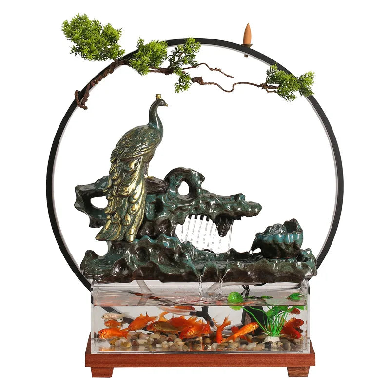 Axya Flowing Water Ornament Landscape Fish Tank Fountain - Creative Home Decoration