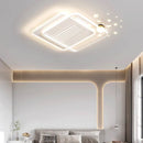 Axyaa Modern Ceiling Fan Lamp for Kids Bedroom with Remote Control and Light
