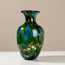 Axyaa Green Gilded Glass Vase for Modern Living Room Decor