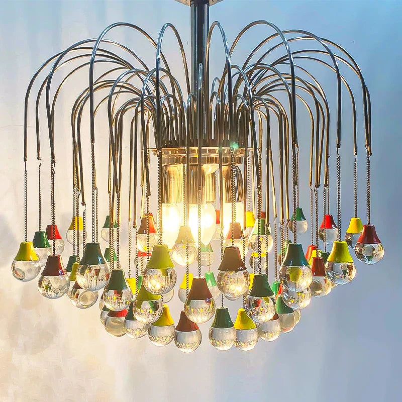 Axyaa Crystal Chandelier: Luxury Retro Copper Lighting for Living Room, Villa, and Restaurant