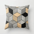 Axyaa Wood Texture Marble Pillowcases - Geometric Cushions Case for Home Decor