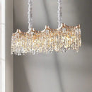 Axyaa Gold Metal LED Crystal Chandelier for Dining and Living Room