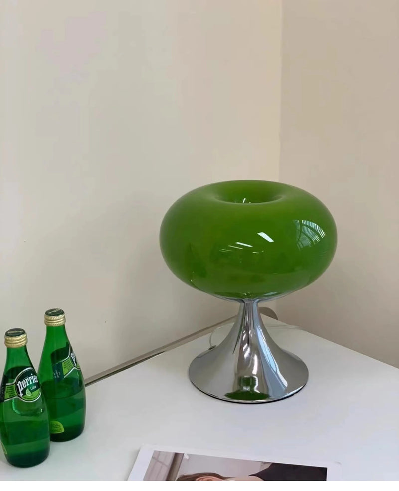 Axyaa Glass Table Lamp | Bauhaus Design | Warm White and Green | Creative Living Room Lighting