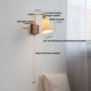 Axyaa Nordic LED Wall Lights Walnut Ash Rotatable Glass Copper Stair Fixtures