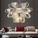 Axyaa Peacock Glass Chandelier: Nordic Luxury Hanging Lamp for Home Decor