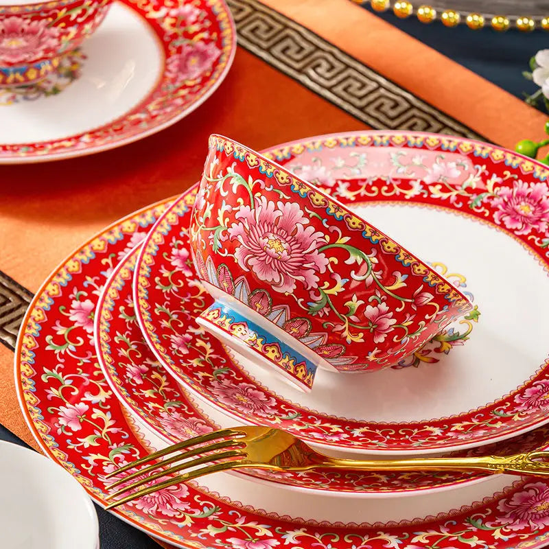 Axya™ Luxury 70-Piece Bone Dinnerware & Chopsticks Set