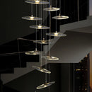 Axyaa Crystal Chandelier Stair Pendant Living Room Interior Lighting