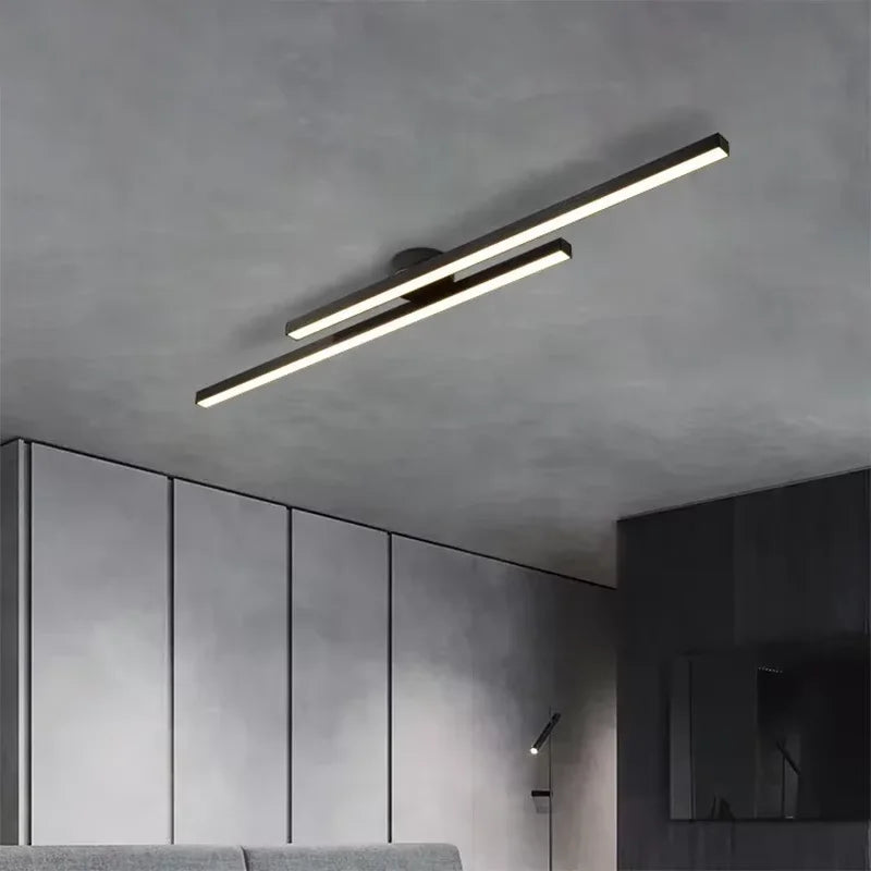 Axyaa Black Gold LED Ceiling Light 60/80cm Modern Living Room Bedroom Decor Lighting