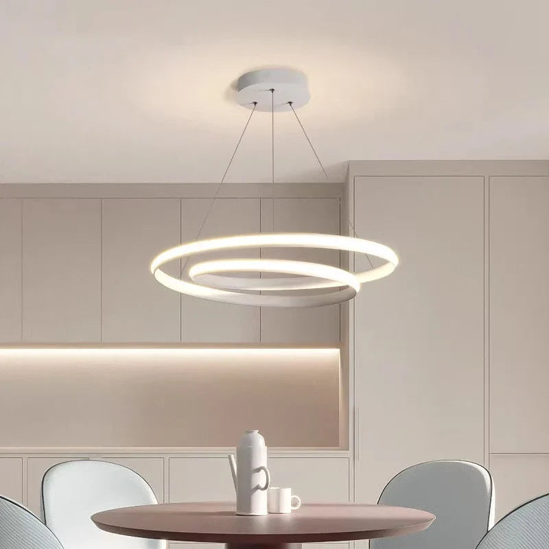 Axyaa Circular White LED Pendant Lamp for Home, Living Room, Dining Room, Bedroom