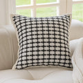 Axyaa Chenille Floral Leopard Pillow Cover 45x45cm Beige Plaid Gold Jungle Pattern