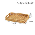 Axyaa Rattan Basket Tray for Breakfast Food Bread Cake Fruit Vegetable Storage