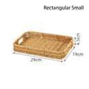 Axyaa Rattan Basket Tray for Breakfast Food Bread Cake Fruit Vegetable Storage