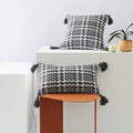 Axyaa Handmade Woven Cotton Tassel Cushion Cover for Home Decor