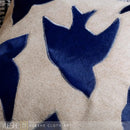 Axyaa Klein Blue Peace Dove Cowhide Pillow - Handmade Luxury Sofa Cushion