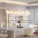 Axyaa Modern French Dining Table with Crystal Chandelier