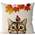 Axyaa Maple Leaf Autumn Pillowcase 35X35cm - Farmhouse Home Decor