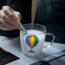 Axyaa Rainbow Glass Coffee Mug 280ml - Heat-resistant Tea Cup with Handle