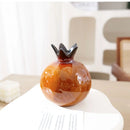 Axyaa Pomegranate Vase: Bright Porcelain Ceramic Table Decor for Flower Arrangement & Room Aesthetic