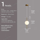 Axyaa Nordic Round Pendant Light for Bedroom, Modern & Simple Design for Restaurant and Bar Counter.