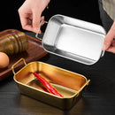 Axyaa Stainless Steel Snack Tray with Handle: Durable Square French Fries Plate
