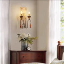 Axyaa Solid Wood Carving Wall Lamp Vintage Rural French Style