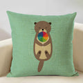 Axyaa Animal Linen Cushion Cover - Decorative Sofa Pillow - Home Decor - 45x45CM