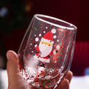 Axyaa Santa Cartoon Insulated Glass Set - Festive Reusable Gift for Loved Ones