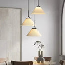 Cream Pleated Pendant Light for Living Room | Axyaa Chandelier | Nordic Style Loft Hanging Lamp