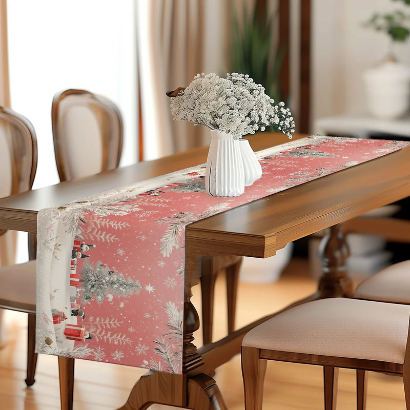 Snowflake Gift Box Table Runner by Axyaa - Elegant Wedding Dining Decor