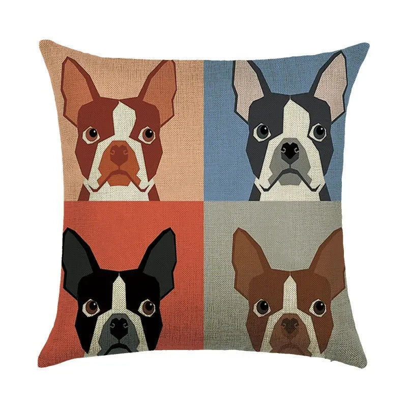Axyaa Cartoon Dog Linen Pillowcase 45*45cm