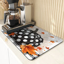Axyaa Buffalo Plaid Thanksgiving Kitchen Drying Mat