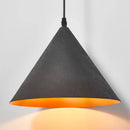 Axyaa Wabisabi Iron Conical Pendant Lamp 30cm Triangle Black Nordic Home Study Bedlight